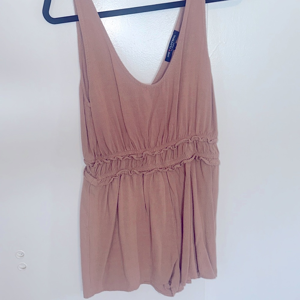 Romper shorts, neutral nude color